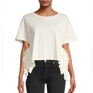 FOR THE REPUBLIC - Ruffle-Trim Top - Size Large NWT